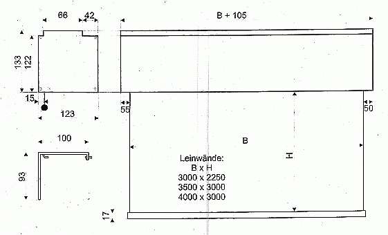 Motorleinwand für 
          Vorträge